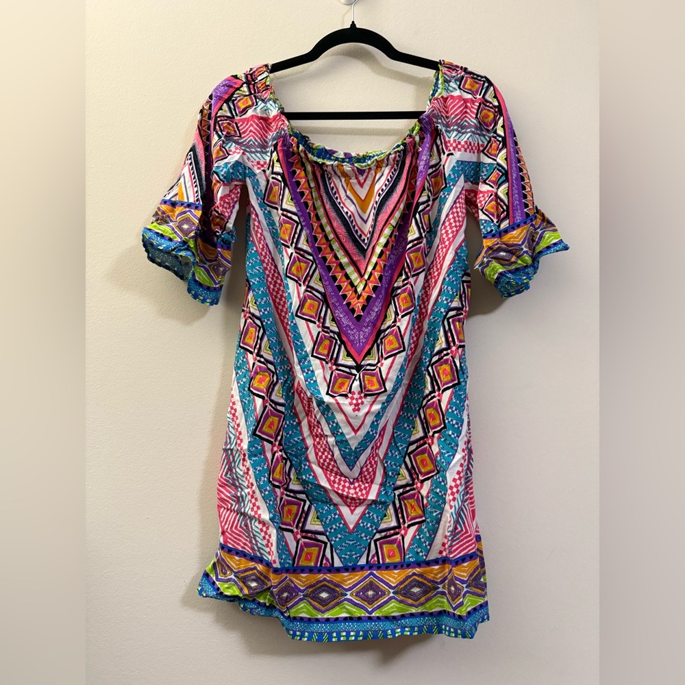 Flying Tomato Anthropologie Boho Multicolor Patterned Dress - L